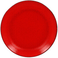 RAK Porcelain FRNNPR28RD Fire 11 inch Red Flat Porcelain Coupe Plate - 12/Case