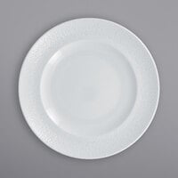 RAK Porcelain CHPCLFP27 Charm 10 5/8" Bright White Embossed Wide Rim Porcelain Plate - 12/Case