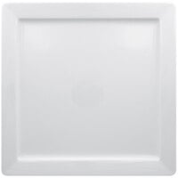 RAK Porcelain HMPASSP30 Helm 11 13/16" Bright White Embossed Square Porcelain Plate - 6/Case