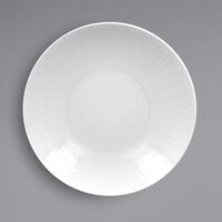 RAK Porcelain SOPONDP23 Soul 9 1/16 inch Bright White Embossed Deep Coupe Porcelain Plate - 12/Case