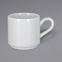 RAK Porcelain HMPASSC09 Helm 3.05 oz. Bright White Embossed Porcelain Stackable Espresso Cup - 12/Case