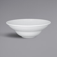 RAK Porcelain CHPCLXD23 Charm 10.8 oz. Bright White Embossed Wide Rim Round Extra Deep Porcelain Plate - 6/Case