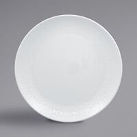 RAK Porcelain CHPONPR28 Charm 11" Bright White Embossed Round Flat Coupe Porcelain Plate - 12/Case