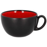 RAK Porcelain FR116C37RD Fire 12.5 oz. Red Porcelain Breakfast Cup - 12/Case