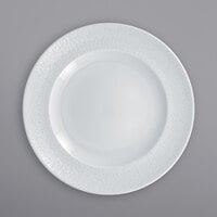 RAK Porcelain CHPCLFP31 Charm 12 1/4 inch Bright White Embossed Wide Rim Porcelain Plate - 6/Case