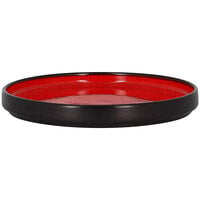 RAK Porcelain FRNOLD20RD Fire 7 7/8 inch Red Rimless Flat Porcelain Plate / Deep Plate Lid - 12/Case
