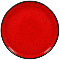 RAK Porcelain FRNOLD20RD Fire 7 7/8 inch Red Rimless Flat Porcelain Plate / Deep Plate Lid - 12/Case