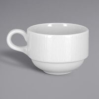 RAK Porcelain SOPCLSC23 Soul 7.8 oz. Bright White Embossed Stackable Porcelain Cup - 12/Case