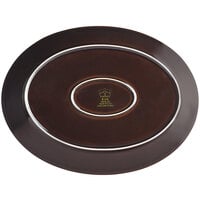RAK Porcelain GNNNOP36CL Genesis Glossy 14 1/8 inch x 10 5/8 inch Brilliant Clove Oval Porcelain Platter - 6/Case