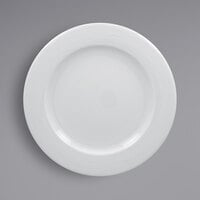 RAK Porcelain HMPASFP28 Helm 11" Bright White Embossed Wide Rim Round Flat Porcelain Plate - 12/Case