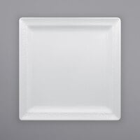 RAK Porcelain CHPCLSP12 Charm 4 3/4 inch Bright White Embossed Square Porcelain Plate - 6/Case