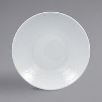 RAK Porcelain CHPONDP28 Charm 11 inch Bright White Embossed Round Deep Coupe Porcelain Plate - 12/Case