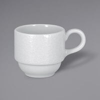 RAK Porcelain CHPCLSC09 Charm 3.05 oz. Bright White Embossed Stackable Porcelain Espresso Cup - 12/Case