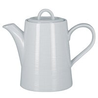 RAK Porcelain HMPASCP70 Helm 23.65 oz. Bright White Embossed Porcelain Coffee Pot and Lid - 4/Case