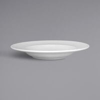 RAK Porcelain CHPCLDP28 Charm 11 inch Bright White Embossed Wide Rim Round Deep Porcelain Plate - 12/Case