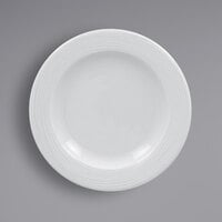 RAK Porcelain HMPASFP15 Helm 5 15/16" Bright White Embossed Wide Rim Round Flat Porcelain Plate - 24/Case