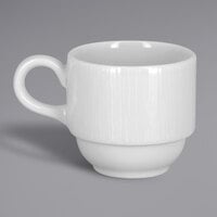 RAK Porcelain SOPCLSC09 Soul 3.05 oz. Bright White Embossed Stackable Porcelain Espresso Cup - 12/Case
