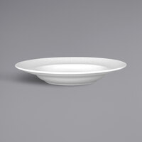 RAK Porcelain SOPCLDP24 Soul 9 7/16 inch Bright White Embossed Wide Rim Round Deep Porcelain Plate - 12/Case