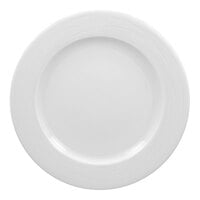 RAK Porcelain Helm 10 5/8" Bright White Embossed Wide Rim Round Flat Porcelain Plate - 12/Case