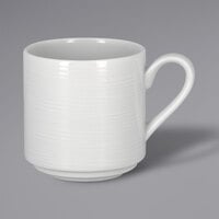 RAK Porcelain HMPASSC28V Helm 9.5 oz. Bright White Embossed Porcelain Cup - 12/Case