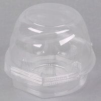 InnoPak Swirl Dome 1 Compartment Hinged Clear Cupcake Container - 270/Case