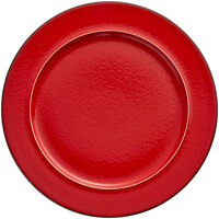 RAK Porcelain FRNOFP28RD Fire 11 inch Red Flat Porcelain Plate with Rim - 6/Case