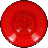 RAK Porcelain FRCLXD26RD Fire 10 1/4 inch Red Round Wide Rim Extra Deep Porcelain Plate - 6/Case