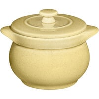 RAK Porcelain GNCFST10CB Genesis Glossy 15.20 oz. Creme Brule Round Porcelain Soup Tureen with Lid - 2/Case