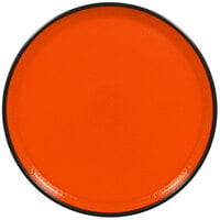 RAK Porcelain FRNOLD23OR Fire 9 1/16 inch Orange Rimless Flat Porcelain Plate / Deep Plate Lid - 6/Case