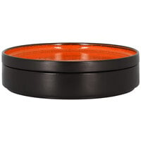 RAK Porcelain FRNOLD23OR Fire 9 1/16 inch Orange Rimless Flat Porcelain Plate / Deep Plate Lid - 6/Case