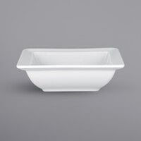 RAK Porcelain CHPCLSB16 Charm 13.55 oz. Bright White Embossed Square Porcelain Salad Bowl - 12/Case