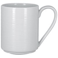 RAK Porcelain HMPASSM36 Helm 12.15 oz. Bright White Embossed Stackable Porcelain Mug - 12/Case