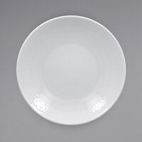 RAK Porcelain CHPONDC26 Charm 10 1/4 inch Bright White Embossed Round Deep Coupe Porcelain Plate - 12/Case