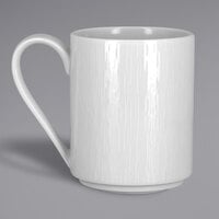 RAK Porcelain SOPASSM36 Soul 12.15 oz. Bright White Embossed Stackable Porcelain Mug - 12/Case