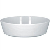 RAK Porcelain HMPASBW18 Helm 25.35 oz. Bright White Embossed Round Stackable Porcelain Bowl - 12/Case