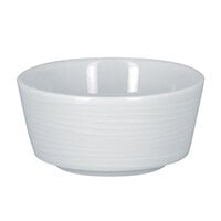 RAK Porcelain HMPASBR07 Helm 2.7 oz. Bright White Embossed Round Porcelain Butter Ramekin - 12/Case