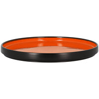 RAK Porcelain FRNOLD27OR Fire 10 5/8 inch Orange Rimless Flat Porcelain Plate / Deep Plate Lid - 6/Case