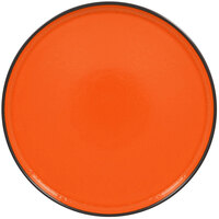 RAK Porcelain FRNOLD27OR Fire 10 5/8 inch Orange Rimless Flat Porcelain Plate / Deep Plate Lid - 6/Case