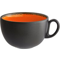 RAK Porcelain FR116C45OR Fire 15.2 oz. Orange Porcelain Breakfast Cup - 12/Case