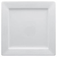 RAK Porcelain HMPASSP21 Helm 8 1/4" Bright White Embossed Square Porcelain Plate - 12/Case