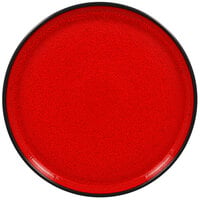 RAK Porcelain FRNOLD23RD Fire 9 1/16 inch Red Rimless Flat Porcelain Plate / Deep Plate Lid - 6/Case