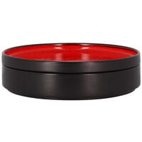 RAK Porcelain FRNOLD23RD Fire 9 1/16 inch Red Rimless Flat Porcelain Plate / Deep Plate Lid - 6/Case