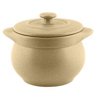 RAK Porcelain GNCFST10AL Genesis Mat 15.20 oz. Silky Almond Round Porcelain Soup Tureen with Lid - 2/Case