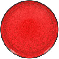 RAK Porcelain FRNOLD27RD Fire 10 5/8 inch Red Rimless Flat Porcelain Plate / Deep Plate Lid - 6/Case