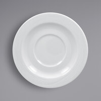 RAK Porcelain HMPASSA17 Helm 6 3/4" Bright White Embossed Round Porcelain Saucer - 12/Case