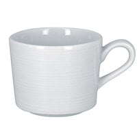 RAK Porcelain HMPASCU20 Helm 6.75 oz. Bright White Embossed Porcelain Coffee Cup   - 12/Case