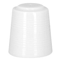 RAK Porcelain Helm 1.75 oz. Bright White Embossed Porcelain Pepper Shaker - 6/Case