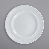 RAK Porcelain CHPCLFP28 Charm 11 inch Bright White Embossed Wide Rim Porcelain Plate - 12/Case