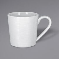 RAK Porcelain HMPASMG30 Helm 10.15 oz. Bright White Embossed Porcelain Mug - 12/Case