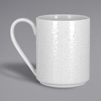 RAK Porcelain CHPASSM36 Charm 12.15 oz. Bright White Embossed Stackable Porcelain Mug - 12/Case